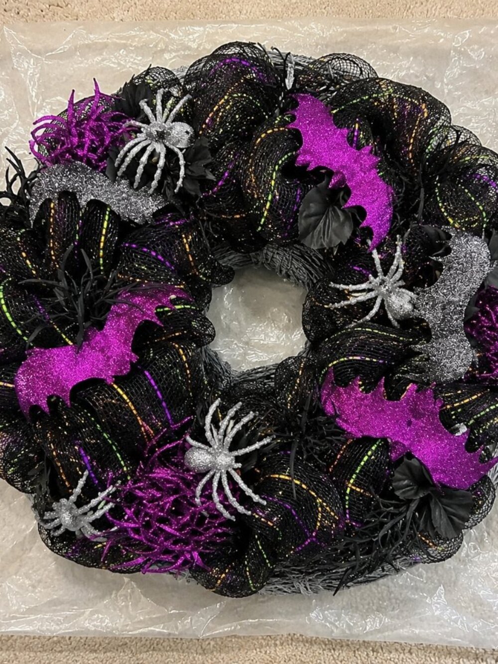 Spooky & Sparkly Halloween Deco Mesh Wreath
